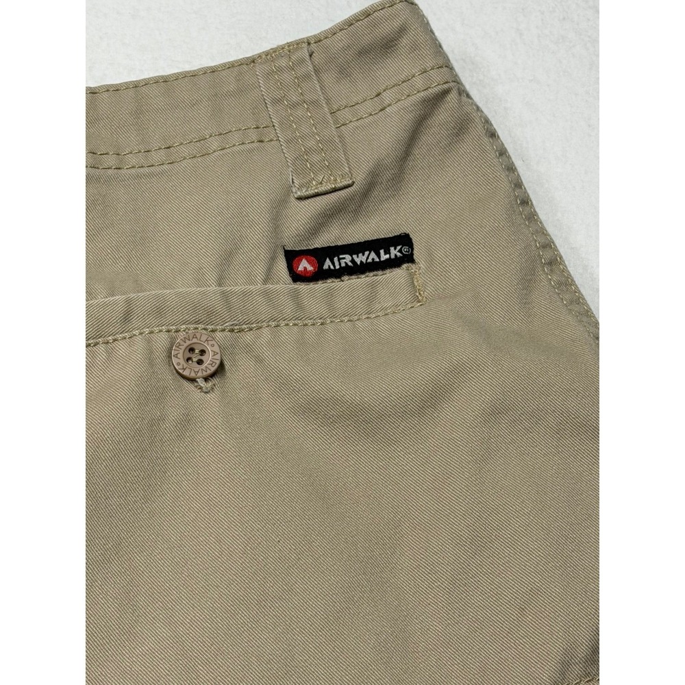 Airwalk Mens Cargo Shorts Tan Khaki Cotton Twill Multi Pocket 11" Skate Size 32 - Picture 3 of 6
